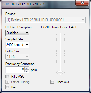 SDR Gain Configuration