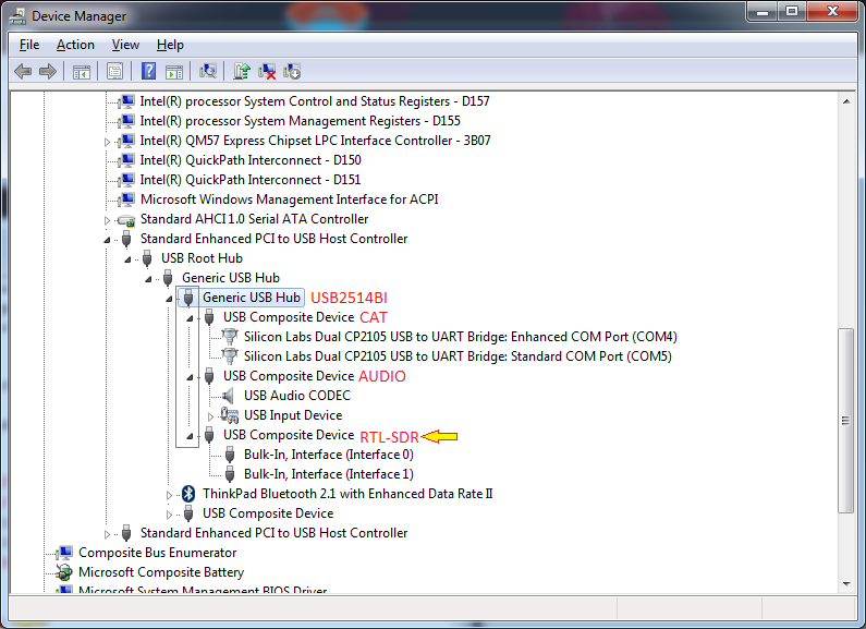 Radio USB bus Enumeration